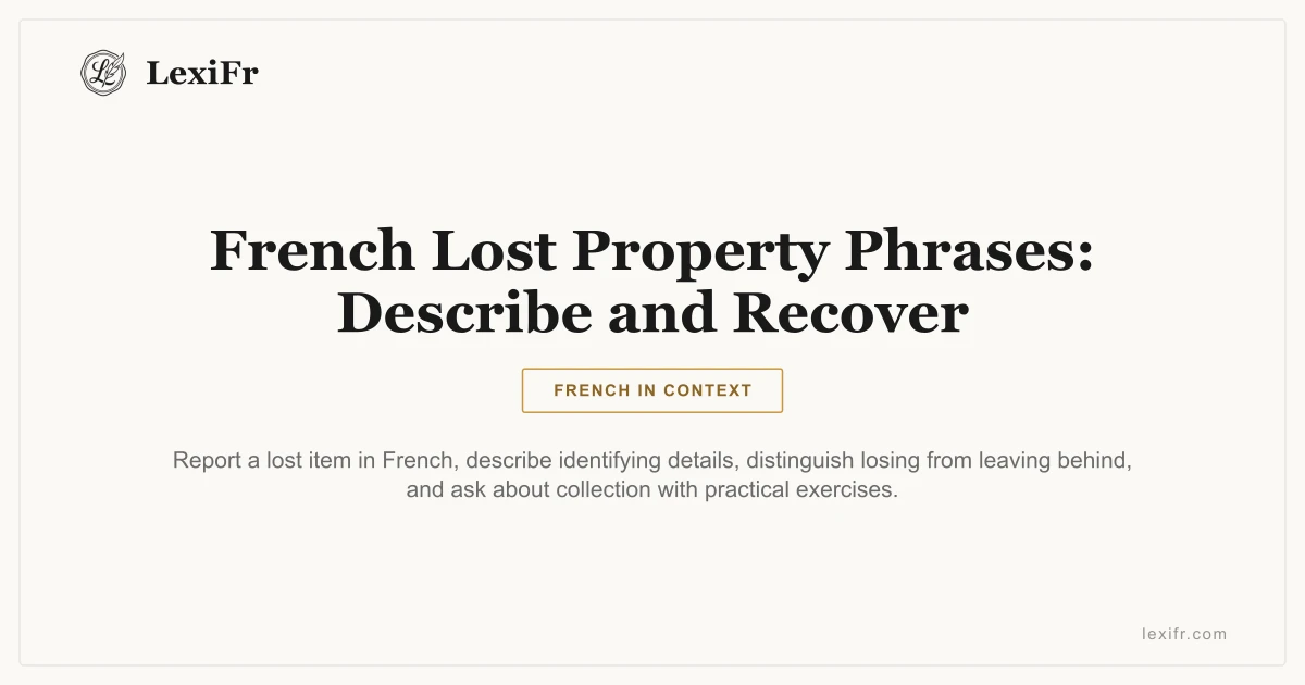 French Lost Property Phrases: Describe and Recover - article illustration