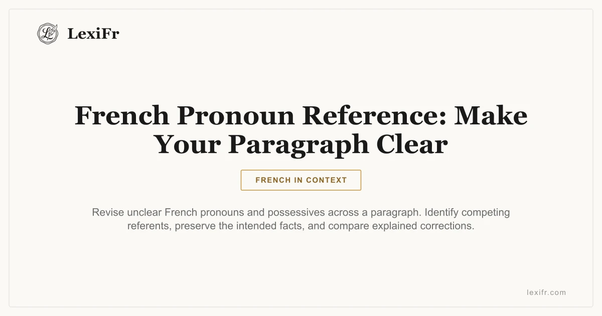 French Pronoun Reference: Make Your Paragraph Clear - article illustration