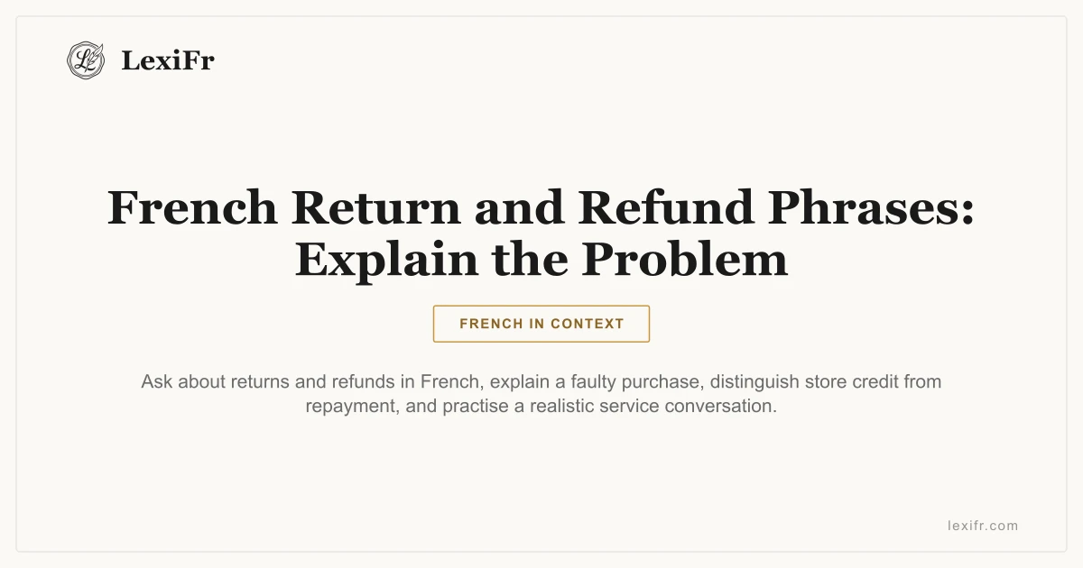 French Return and Refund Phrases: Explain the Problem - article illustration