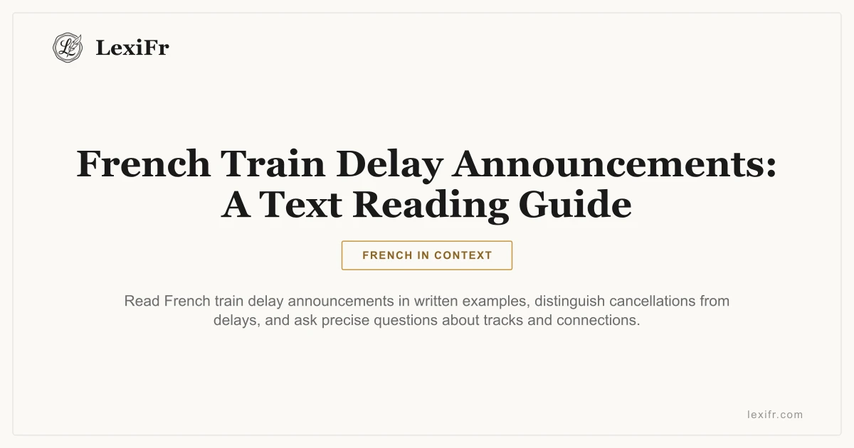 French Train Delay Announcements: A Text Reading Guide - article illustration