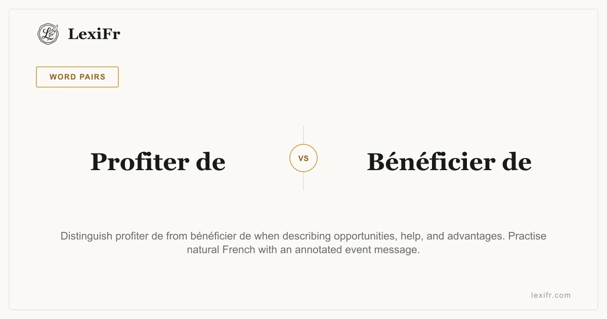 Profiter de vs Bénéficier de: Opportunity and Advantage - article illustration